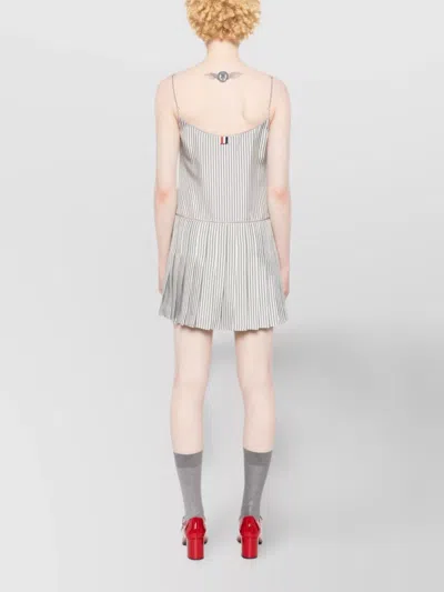 Thom Browne Adjustable Straps Pleated Minidress