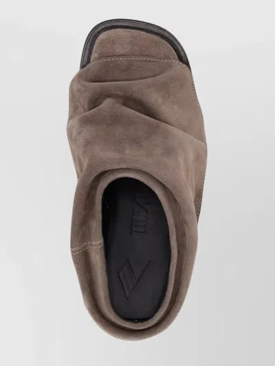 Attico Taupe Mini Robin Sabot Loafers