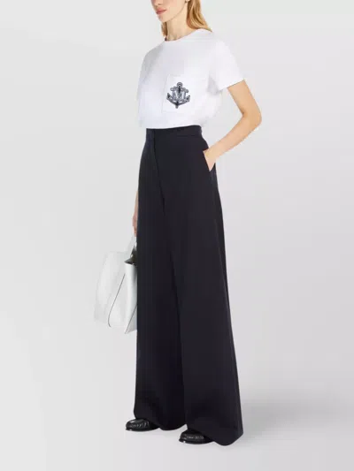 Max Mara Acacia Logo Pocket Jersey T-shirt In White