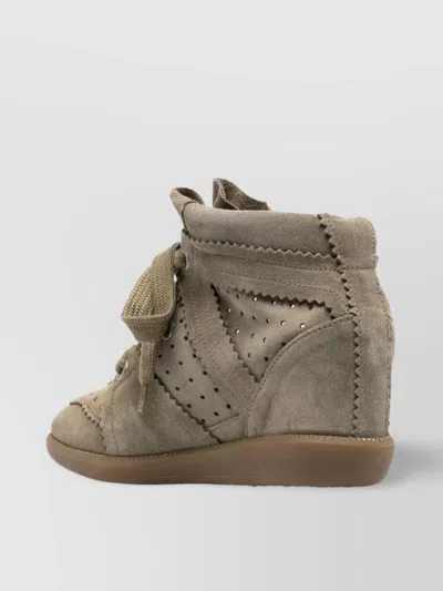 Isabel Marant Bobby Lace-up Wedge Sneakers In Green