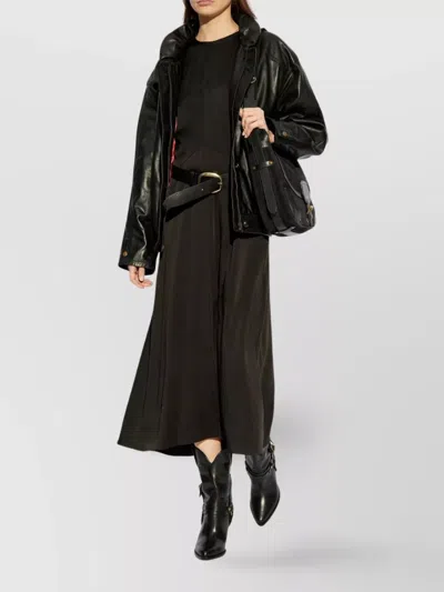 Isabel Marant Keany Short-sleeved Midi Dress In Black