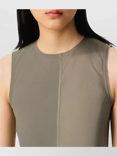 Ami Alexandre Mattiussi Beige Long Straight Dress Grey In Ash