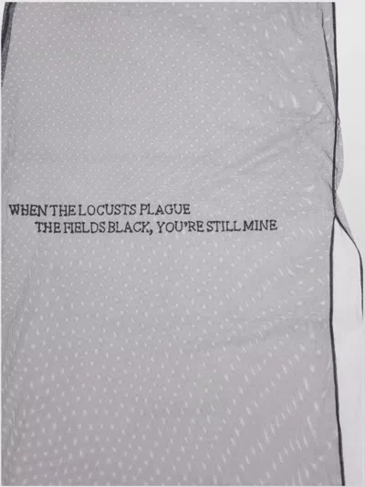 Ann Demeulemeester Tulle Dress With Pearls And Text Print