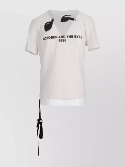 Ann Demeulemeester Fanie October And The Eyes Print T-shirt With Strap