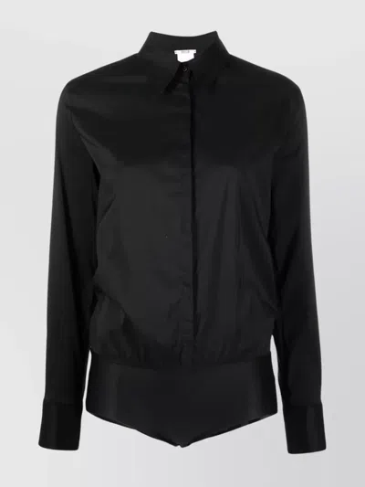 Wolford London Buttoned Cuffs Long-sleeved Body In Black