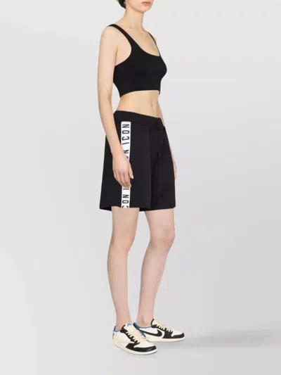 Dsquared2 Icon-stripe Drawstring Shorts Featuring Ruched Detailing