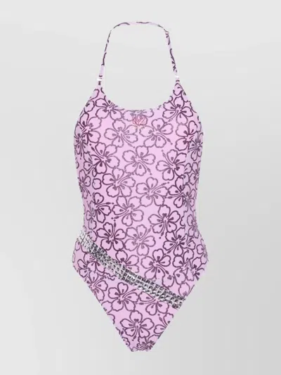 Cormio Fabiana Floral Print One-piece Swimsuit In Purple
