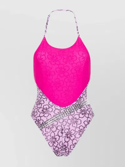 Cormio Fabiana Floral Print One-piece Swimsuit In Purple