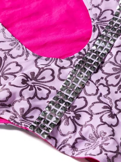 Cormio Fabiana Floral Print One-piece Swimsuit In Purple