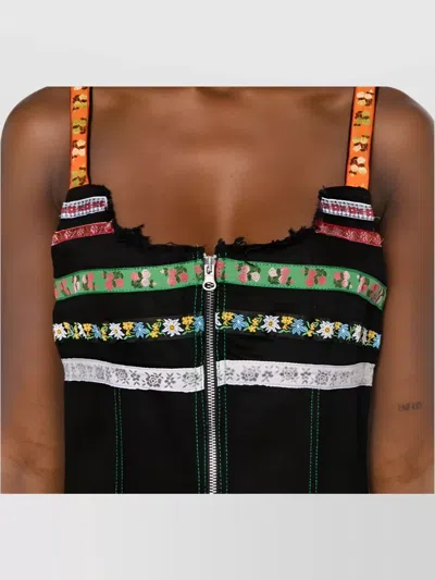 Cormio Lindsey Sleeveless Denim Mini Dress In Black