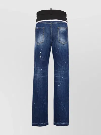 Dsquared2 Paint Splatter-detail Washed Denim Jeans