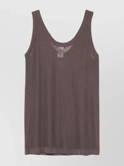 Lemaire Ribbed Seamless Tank Top In Gray
