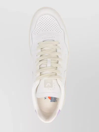 Veja Leather Sneakers With Rubber Sole And Contrasting Heel
