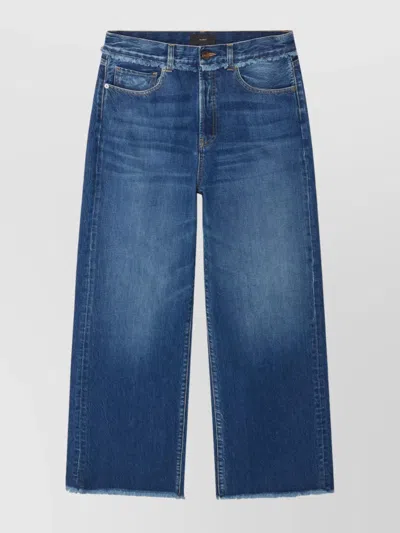 Alanui Fringed Wide Leg Jeans In Dark Wash