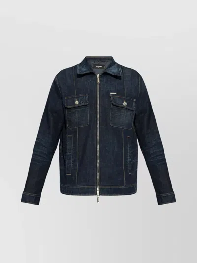 Dsquared2 Classic Denim Jacket With Front Zip