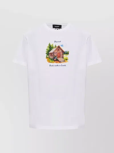 Dsquared2 Piccola Casetta In Canada T-shirt In White