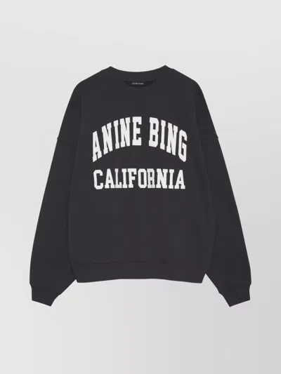 Anine Bing Women's Miles Branded-print Cotton Sweatshirt Black In Black