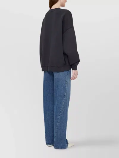 Anine Bing Women's Miles Branded-print Cotton Sweatshirt Black In Black