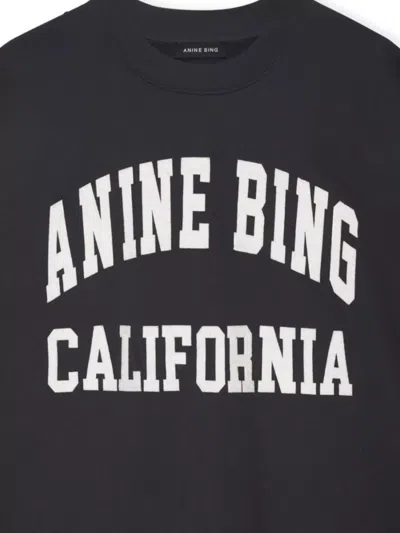 Anine Bing Women's Miles Branded-print Cotton Sweatshirt Black In Black