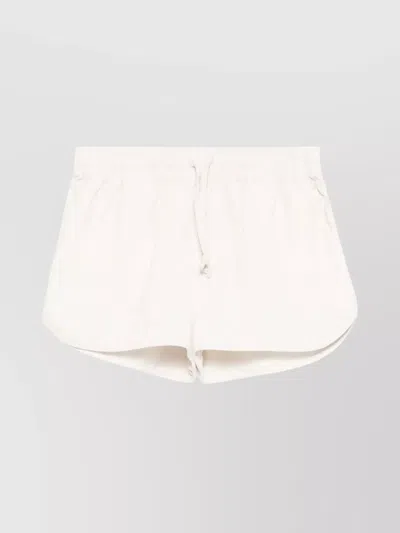 Autry Relaxed-fit Cotton Shorts With Drawstring Waist In White