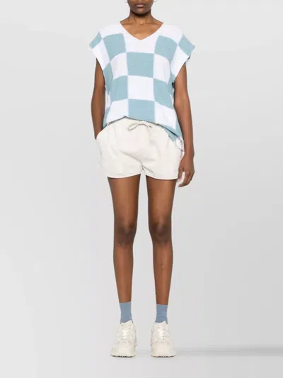 Autry Relaxed-fit Cotton Shorts With Drawstring Waist In White