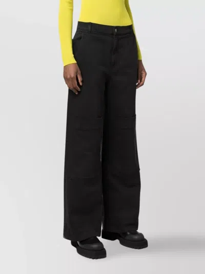 P.a.r.o.s.h Low-rise Wide-leg Jeans With Front And Back Pockets