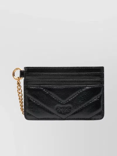 Pinko Galleria Quilted Leather Chain Cardholder