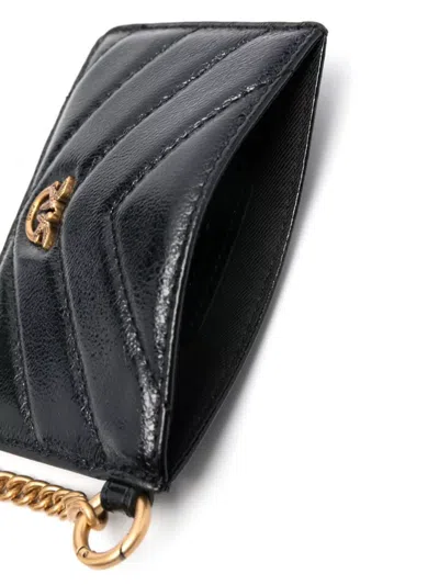 Pinko Galleria Quilted Leather Chain Cardholder