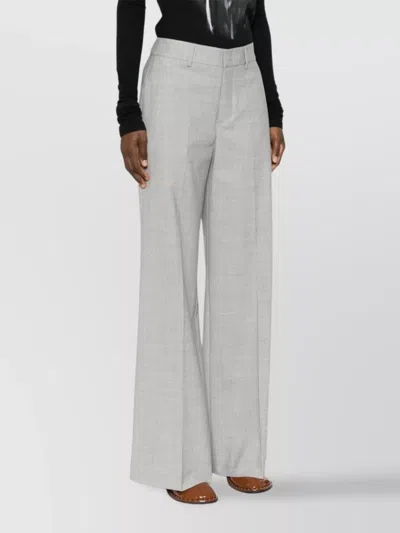 P.a.r.o.s.h Lillie Pants Wide-leg Pressed Crease In Grey