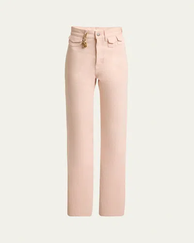 Chloé High Rise Flare Jeans In Airy Pink