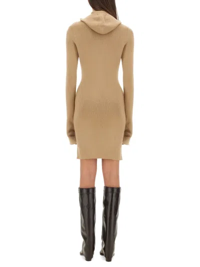 Fendi Wool And Silk Dress In Gold