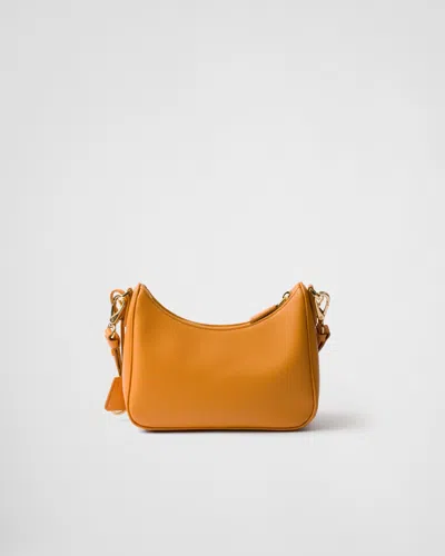 Prada Re-edition Mini Bag Aus Saffiano-leder In Amber