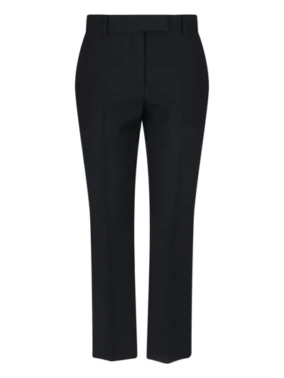 Alexander Mcqueen Wool And Mohair-blend Wide-leg Pants In Black
