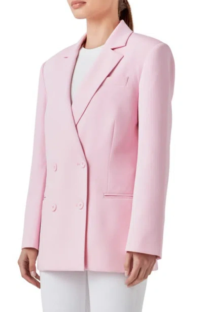 Endless Rose Double Breast Basic Blazer In Pink In Pink