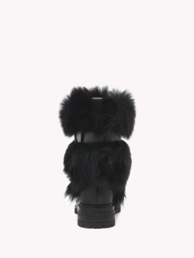 Gianvito Rossi Maverick Leather And Shearling Biker Boots In Black
