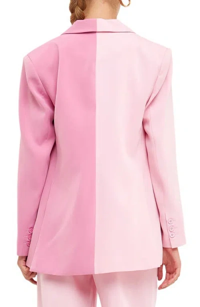 Endless Rose Two-tone Blazer In Pink Multi