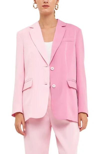 Endless Rose Two-tone Blazer In Pink Multi