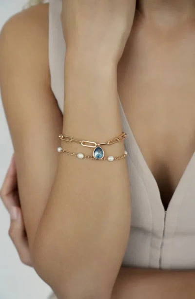 Ettika Set Of Two Radiant Link Bracelets In Blue/gold