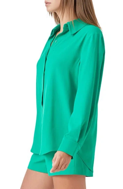 Endless Rose Solid Button-up Shirt In Green