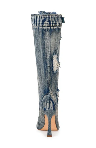 Azalea Wang Kazuki Knee High Boot In Denim