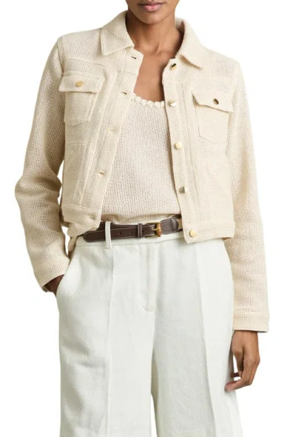 Reiss Renzo Textured Jacket In Neutral