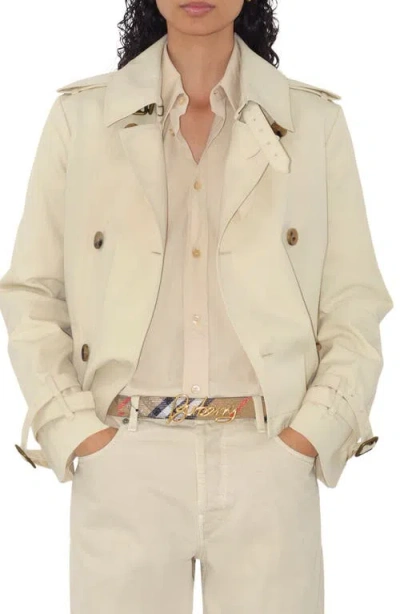 Burberry Reversible Check Belt In Sand Check/black