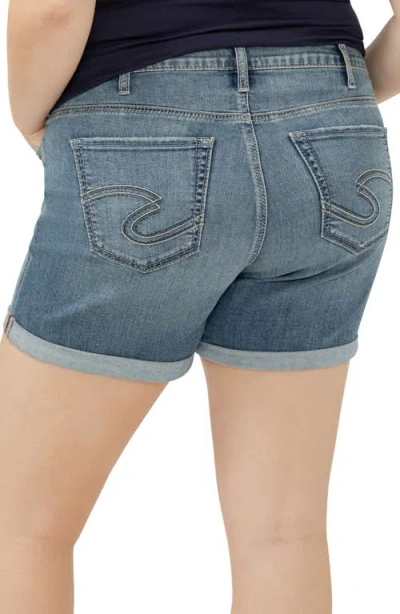 Silver Jeans Co. Plus Size Suki Faded Denim Shorts In Blue