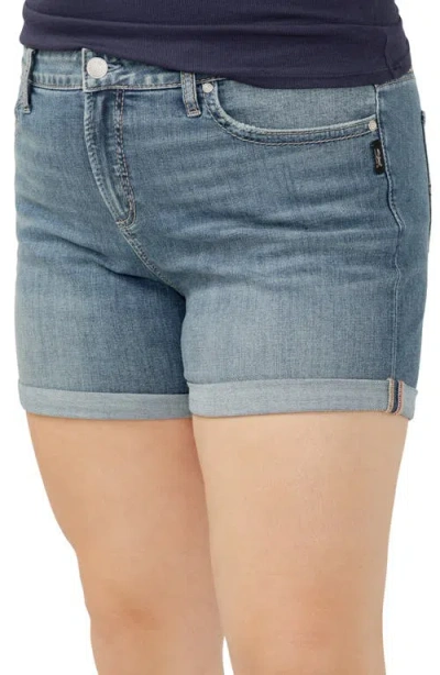 Silver Jeans Co. Plus Size Suki Faded Denim Shorts In Blue