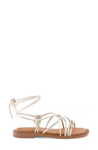 Seychelles Lilac Two Ankle Wrap Sandal In Light Gold