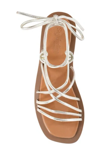 Seychelles Lilac Two Ankle Wrap Sandal In Light Gold