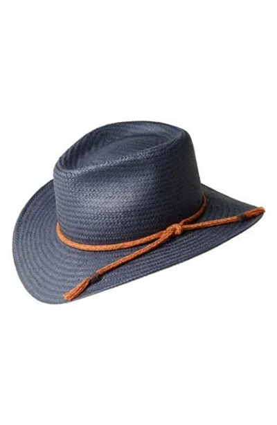 Bailey Dayton Paper Straw Fedora In Navy
