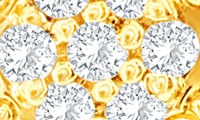 Suzy Levian Diamonds 14k Gold Pavé Diamond Snowflake Stud Earrings In Yellow