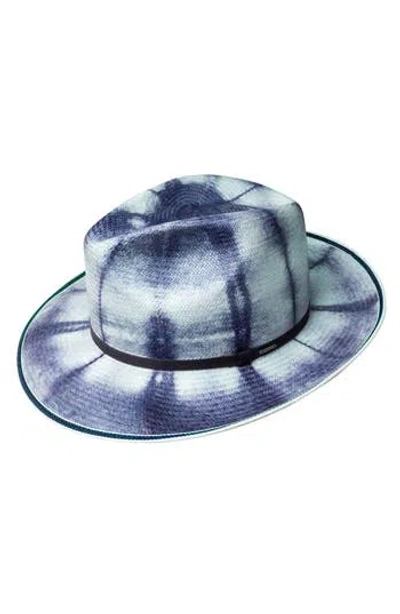 Bailey Parson Straw Panama Hat In Indigo Tie Dye