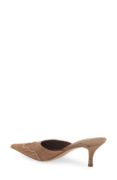 Jeffrey Campbell Head-west Pointed-toe Heeled Mules In Light Brown Crazy Horse